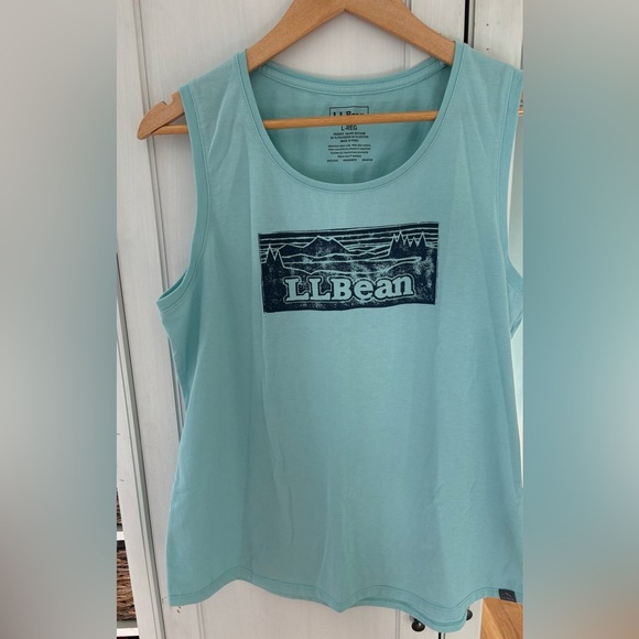 L.L. Bean Women's aqua blue Tee Large earthy Granola - Picture 2 of 4